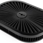 Woosphy 12" Oval Super Flow Filter Air Cleaner Black-0