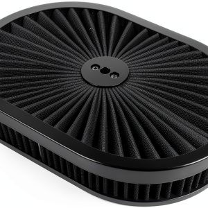 Woosphy 12" Oval Super Flow Filter Air Cleaner Black-0
