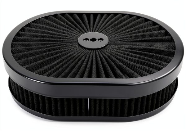 Woosphy 12" Oval Super Flow Filter Air Cleaner Black-1