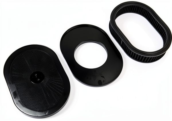 Woosphy 12" Oval Super Flow Filter Air Cleaner Black-6