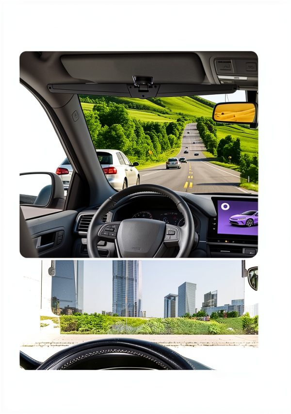 Veharvim Red Metallic Sun Visor Extender Universal Fit VH‑SV05‑1NS-3