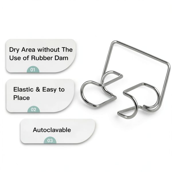 Dental Cotton Roll Holder by PEDAILEA Autoclavable Steel Clip (8 pcs)-0
