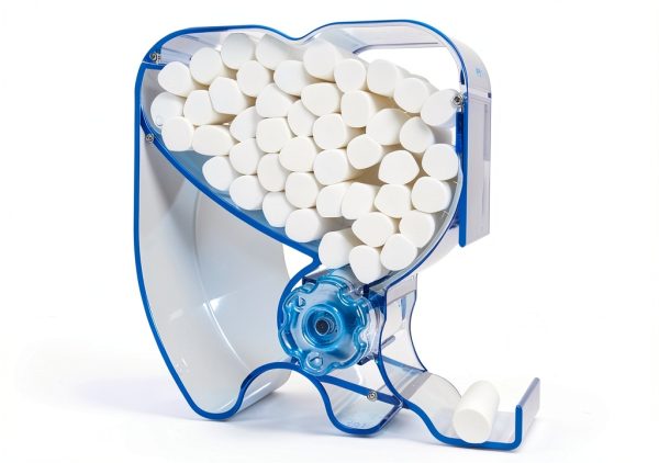 Dental Blue Cotton Roll Dispenser Holder Organizer - 2-Piece Set-2
